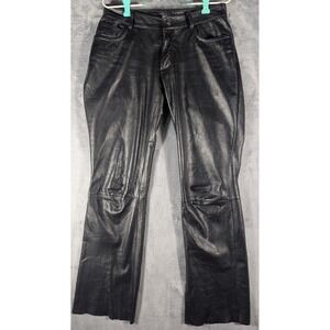 Wilsons Leather Maxima Black Genuine Leather Straight Leg Pants Mid-Rise Size 6